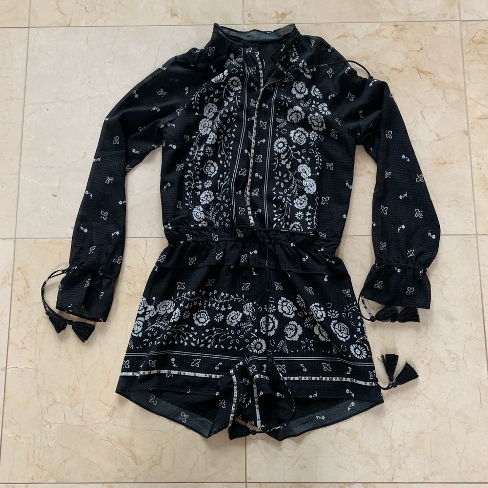 SAYLOR Black and White Floral Jumpsuit